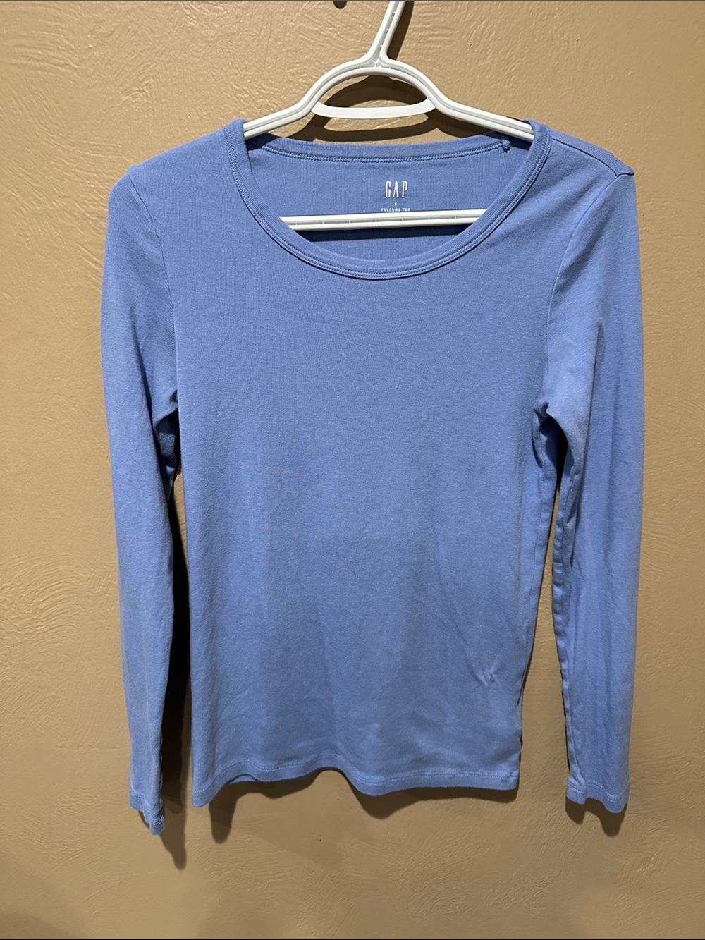 GAP Women's Long Sleeve Crew Top - Periwinkle Blue